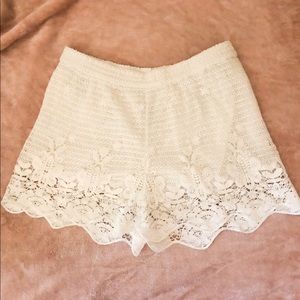 Abercrombie & Fitch White Lace Shorts